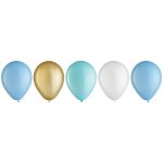15 Pack-11" Latex Balloons Assortment - Pastel Blue
