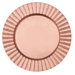 6 Pack- 13" Rose Gold Matte Fluted Charger Plates