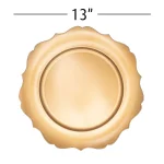6 Pack- 13" Gold Scalloped Plastic Charger Plates