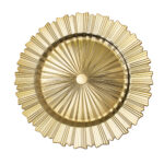 6 Pack- 13" Gold Modern Plastic Charger Plate