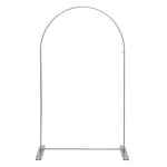 Bundle-Silver Heavy Duty Metal Arch Backdrop Stand with 2 Spandex Covers-60in