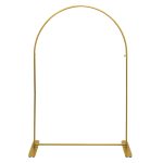 Bundle-Gold Heavy Duty Metal Arch Backdrop Stand with 2 Spandex Covers- 90in