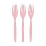 20 Count- Premium Pink Heavy Weight Plastic Forks