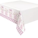 54x84-Pink Floral Elephant Plastic Tablecover