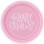 8 Pack-Pink Hearts Round 9" Dinner Plates