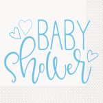 16 Pack- Blue Hearts Baby Shower Luncheon Napkins