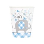 8 Pack- Blue Floral Elephant 9oz Cup
