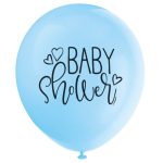 8 Pack-Blue Baby Shower 12" Latex Balloons