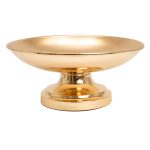 Metal Pedestal Flower Bowl 12" - Gold