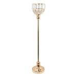 28"-Metal Bowl Candle Holder With Crystal