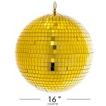 16" Mirror Disco Balls- Gold