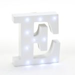 6in-Wooden Vintage LED Marquee Freestanding Letter E - White