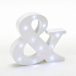 6in-Wooden Vintage LED Marquee Freestanding- White