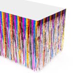 Rainbow Metallic Foil Table Skirt 14ft