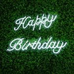 32"-"Happy Birthday" Neon Light Sign With Hanging Chain