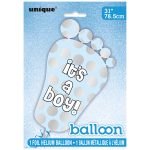 31" Jumbo Baby Footprint Foil Balloon