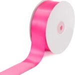 50 Yard- 1.5" Single Faced Satin Ribbon-Hot Pink