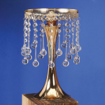 Crystal Beaded Cake Stand Centerpiece, 13.5"H x 8"D