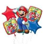 5 Pack-Super Mario Foil Balloon Bouquet