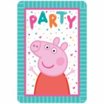 Peppa Pig Confetti Party Postcard Invitations, 8ct