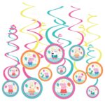 Peppa Pig Confetti Party Spiral Decorations Value Pack, 12ct
