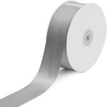 50 Yard- 1.5" Single Faced Satin Ribbon-Silver