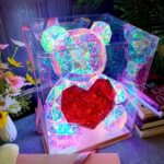 12"-Shining LED Teddy Bear With Red Heart and Box