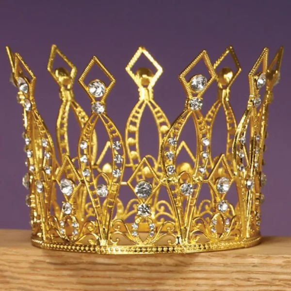 Alloy Crown with Rhinestones 5.15"D x 3.75"H
