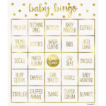 Gold Baby Shower Bingo Kit-Foil Stamped, 8pc/Set