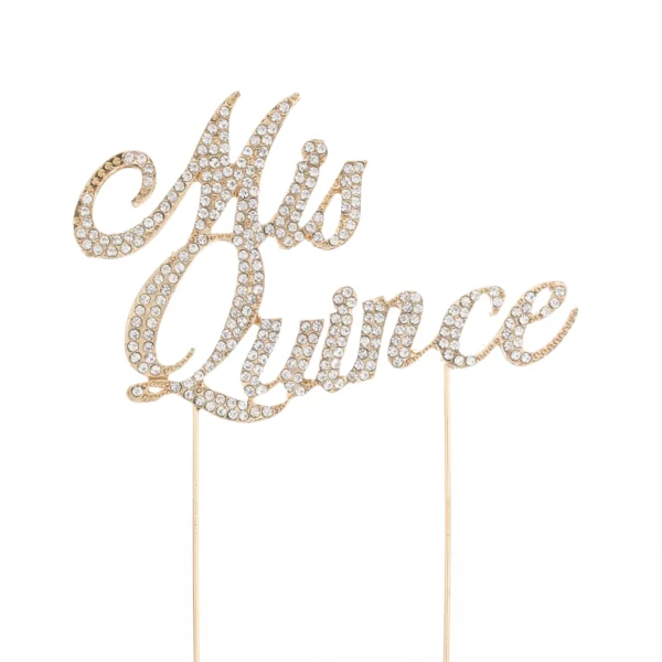 Mis Quince Rhinestone Cake Topper - 5 inches x 2.75 inches.